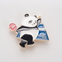 可爱熊猫-乒乓球造型胸针